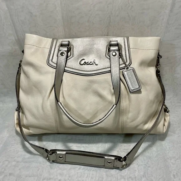 Coach Ashley Ivory Leather Shoulder/Crossbody Bag, - Picture 15 of 15